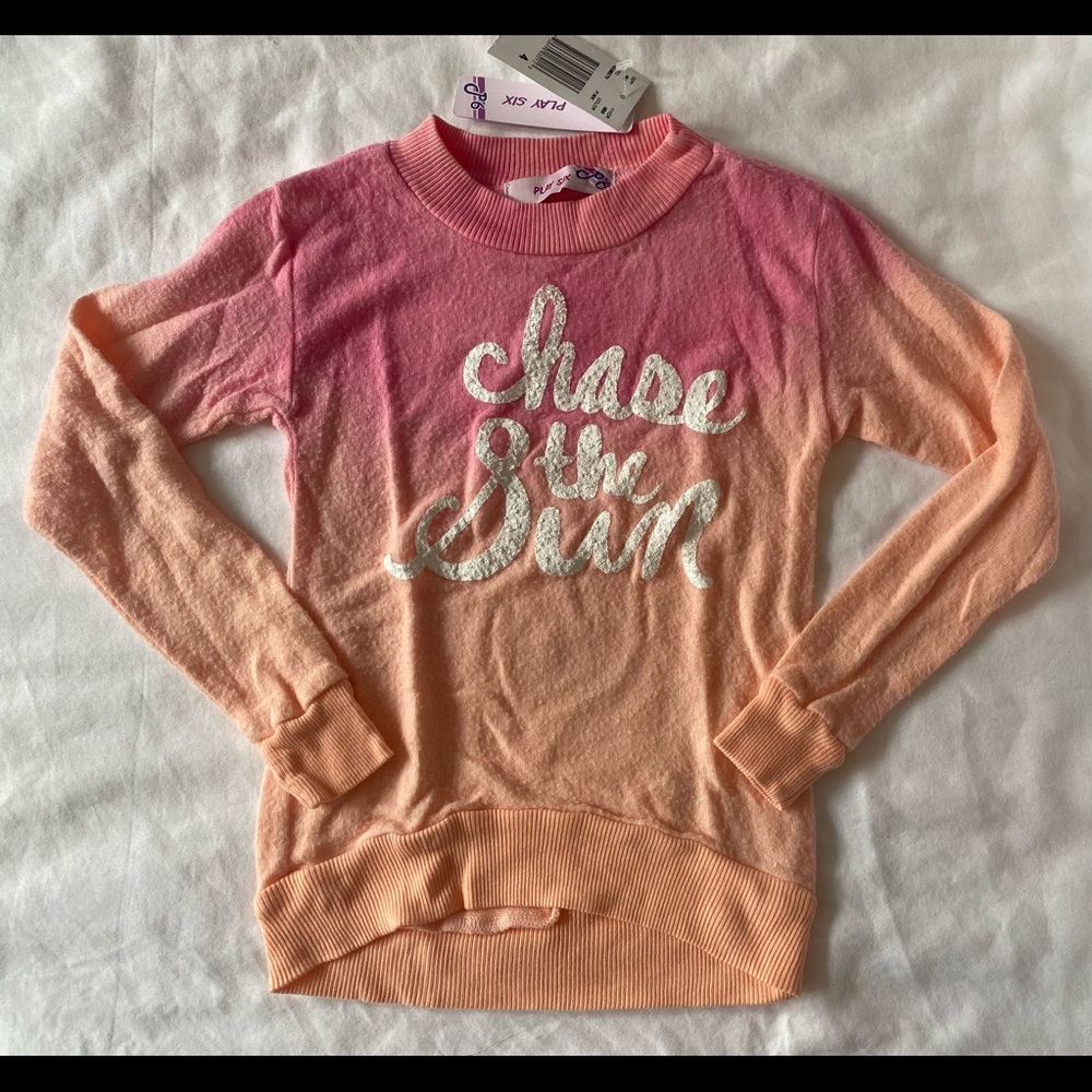 NWT PLAY SIX “Chase The Sun” Girls Sweatshirt - Size 4